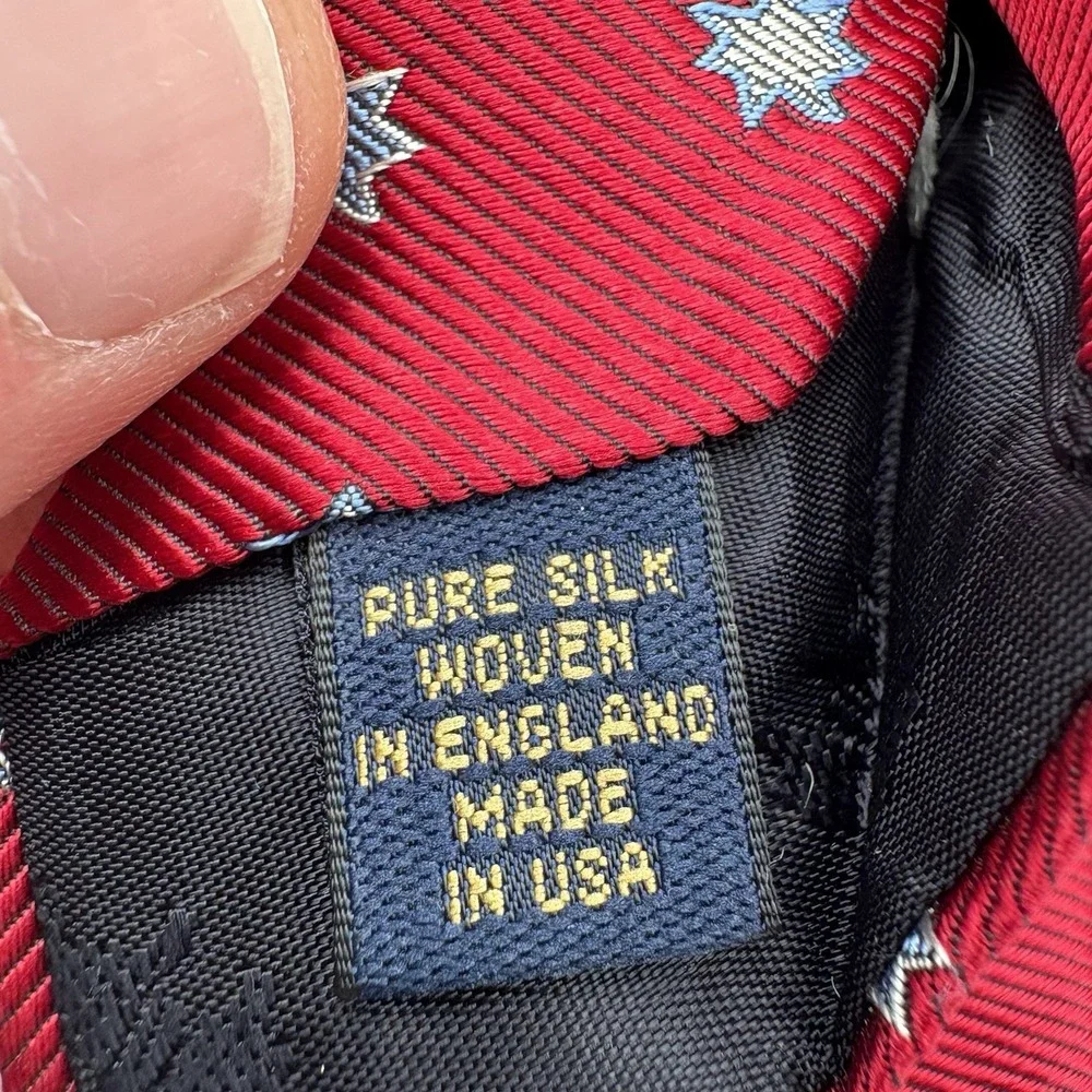 Brooks Brothers Red Star Silk Tie Limited Edition Colorectal Cancer Charity USA